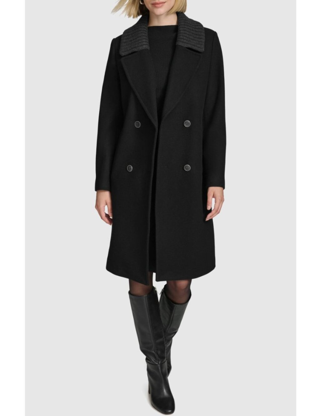 Andrew Marc Sloane Wool Blend Double-breasted Walker Coat